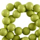 Acrylic beads 8mm round Shiny Light army green